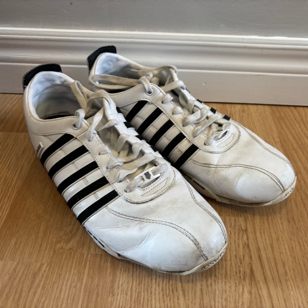 K-Swiss White and Black Sneakers